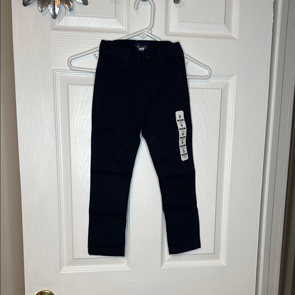 Children’s Place Kids Uniform Stretch Straight Chino Pant Sz 5 color Blue